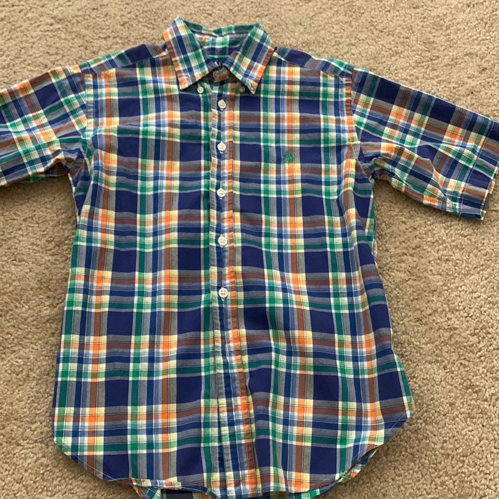 Boy’s Medium 8/10 Short sleeve Polo shirt by Ralph Lauren . Multi color